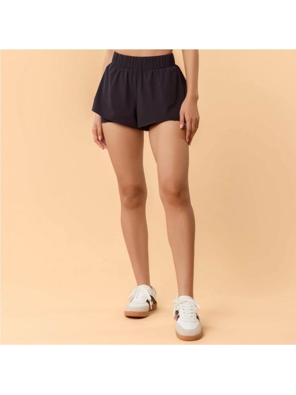 Blogilates Ruffled Women's Black or Red Elastic-Waist Running Shorts